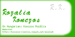 rozalia konczos business card
